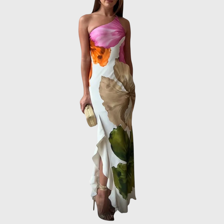 Elegancka Sukienka Maxi w Stylu Patchwork