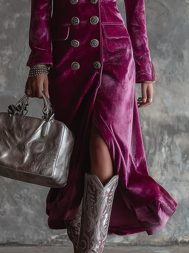 Sara| Maxi Blazer Dress in Velvet