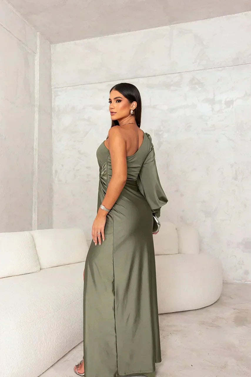 Zarra – Elegancka Maxi Sukienka na Jedno Ramię